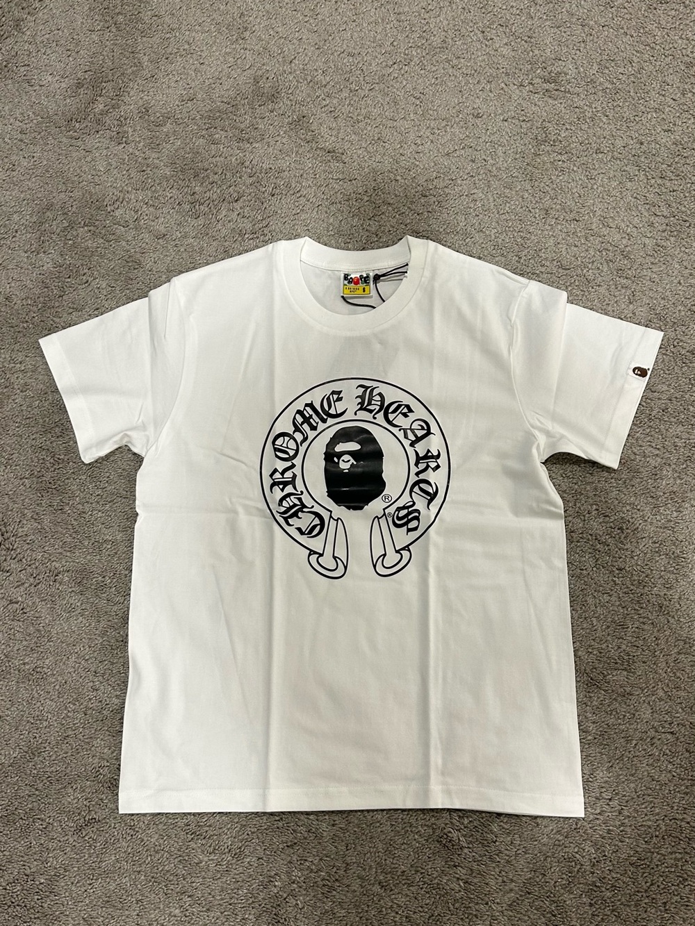 Chrome Hearts White Tee with Black Emblem Graphic